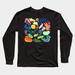 Nudibranch Sea Slugs Design Long Sleeve T-Shirt